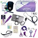 Ver imagem 1 de Kit Enfermagem Cores Bolsa Top Premium + Medidor de Glicose - Lilás