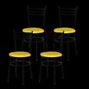Ver imagem 1 de Kit 4 Cadeiras Epoxi Preta para Cozinha: Amarelo