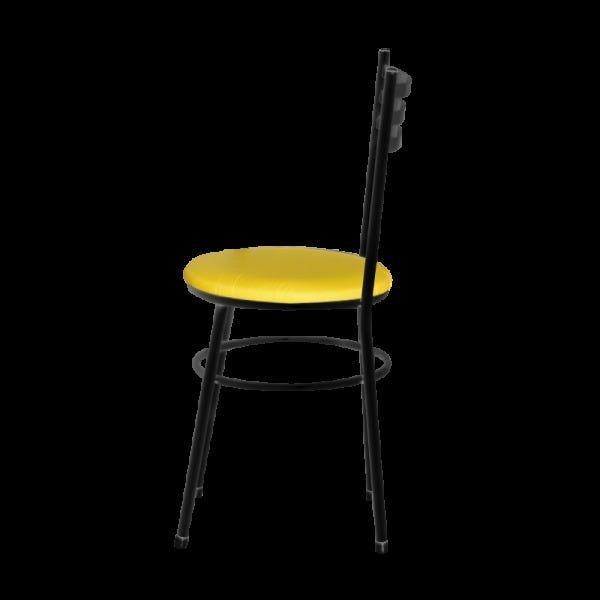 Kit 4 Cadeiras Epoxi Preta para Cozinha: Amarelo - 4