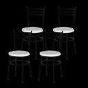 Ver imagem 1 de Kit 4 Cadeiras Epoxi Preta para Cozinha: Branco