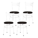 Ver imagem 1 de Kit 4 Cadeiras Epoxi Branca para Cozinha: Marrom