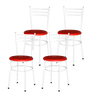 Kit 4 Cadeiras Epoxi Branca para Cozinha: Vermelho - 1