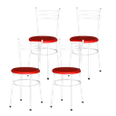 Ver imagem 1 de Kit 4 Cadeiras Epoxi Branca para Cozinha: Vermelho