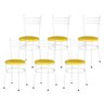 Kit 4 Cadeiras Epoxi Branca para Cozinha: Amarelo - 9