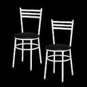 Ver imagem 1 de Kit 2 Cadeiras Epoxi Branca para Cozinha: Preto