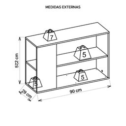Mesa Lateral De Apoio Centro Decorativa Opala Preto Caemmun - 5