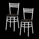 Ver imagem 1 de Kit 2 Cadeiras Epoxi Branca para Cozinha: Marrom