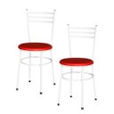 Ver imagem 2 de Kit 2 Cadeiras Epoxi Branca para Cozinha: Vermelho