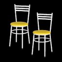 Ver imagem 1 de Kit 2 Cadeiras Epoxi Branca para Cozinha: Amarelo