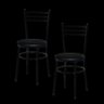 Kit 2 Cadeiras Epoxi Preta para Cozinha: Preto - 1