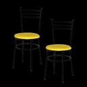 Ver imagem 1 de Kit 2 Cadeiras Epoxi Preta para Cozinha: Amarelo