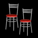 Ver imagem 1 de Kit 2 Cadeiras Epoxi Prata para Cozinha: Vermelho