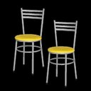 Ver imagem 1 de Kit 2 Cadeiras Epoxi Prata para Cozinha: Amarelo