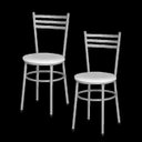 Ver imagem 1 de Kit 2 Cadeiras Epoxi Prata para Cozinha: Branco