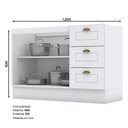 Ver imagem 4 de Balcão Pia 2 Portas e 3 Gavetas 120cm Americana Branco com Tampo Nature - Móveis Henn