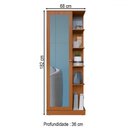 Ver imagem 4 de Sapateira Camille 1 Porta 8 Prateleiras com Espelho Branco/freijó - Indékes