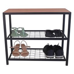 Kit Sapateira Sd 3501 Preto + Cabideiro 3504 Preto - 3