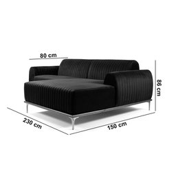 Sofá 3 Lugares Lisboa D07 com Chaise Esquerda 230cm Veludo Esmeralda - D'rossi Drossi - 7