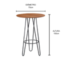 Ver imagem 2 de Bistrô Dubai Tampo Laminado de Madeira Base em Aço 70cm