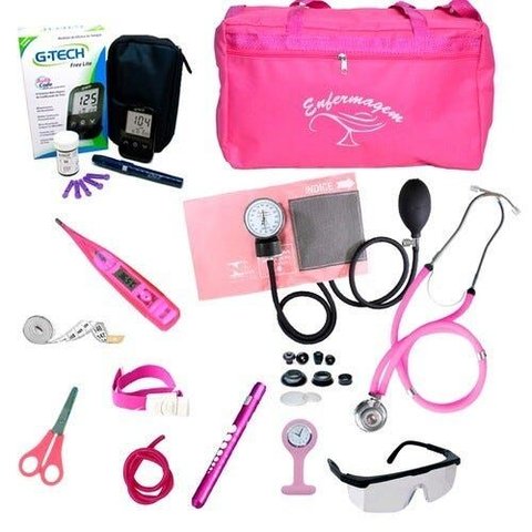 Kit de Enfermagem com Glicosímetro G-tech Premium - Salmão