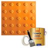 Kit 10 Pisos Tátil Alerta Amarelo Pvc 25x25cm / Fita Crepe / Pincel / Cola Kisafix 750g - 1