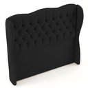 Ver imagem 2 de Cabeceira Cama Box Casal Padrão Alora 140cm Estofada Capitonê Moderna Bouclê Preto - Desk Design