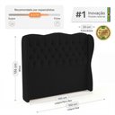 Ver imagem 4 de Cabeceira Cama Box Casal Padrão Alora 140cm Estofada Capitonê Moderna Bouclê Preto - Desk Design