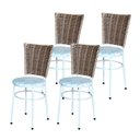 Ver imagem 1 de 4 Cadeiras Branca para Mesa Hawai Avelã Assento Floral:floral Gelo