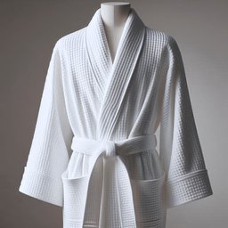 Roupao Piquet Algodao Branco com Vivo Branco Exg - 1