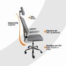 Cadeira de Escritório Diretor Oficial Vegas com Apoio - Cinza Branco + E-book - 6