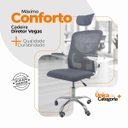 Ver imagem 4 de Cadeira de Escritório Diretor Oficial Vegas com Apoio - Cinza Branco + E-book