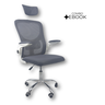 Cadeira de Escritório Diretor Oficial Vegas com Apoio - Cinza Branco + E-book - 2