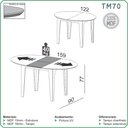Ver imagem 2 de Mesa de Jantar Extensível 4 ou 6 Lugares 122/159cm 100% Mdf Tm70 Dalla Costa-freijó/preto Fosco