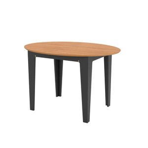Mesa de Jantar Extensível 4 ou 6 Lugares 122/159cm 100% Mdf Tm70 Dalla Costa-freijó/preto Fosco