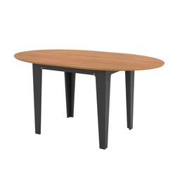 Mesa de Jantar Extensível 4 ou 6 Lugares 122/159cm 100% Mdf Tm70 Dalla Costa-freijó/preto Fosco - 4
