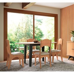 Mesa de Jantar Extensível 4 ou 6 Lugares 122/159cm 100% Mdf Tm70 Dalla Costa-freijó/preto Fosco - 5