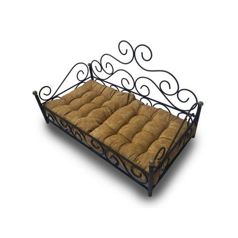 Caminha Rustica De Ferro Com Futon Para Cães E Gatos
