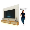 Ver imagem 5 de Estante Home para TV até 85 Polegadas com LED 100% MDF 217CMX217CM Luminare Native Off White