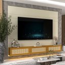 Ver imagem 1 de Estante Home para TV até 85 Polegadas com LED 100% MDF 217CMX217CM Luminare Native Off White
