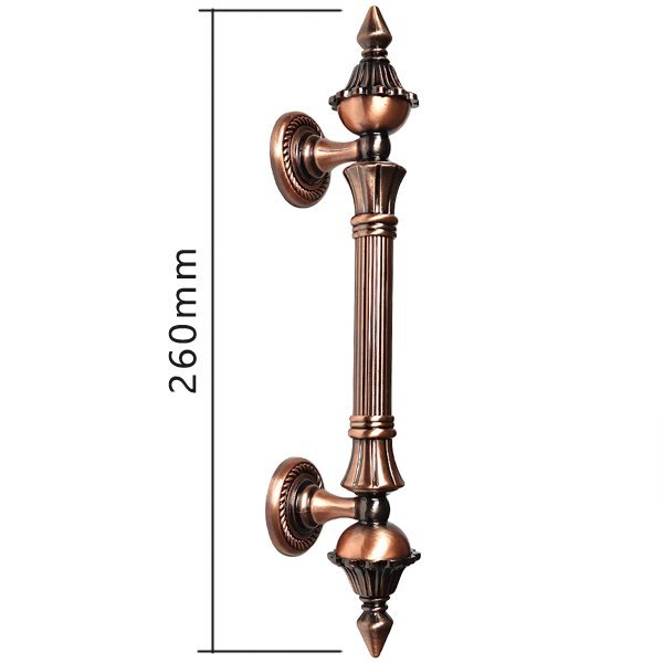 Puxador Duplo Classic 260mm Cobre Antigo Porta Pivotante Correr Passagem Madeira Vidro Rústico - 7