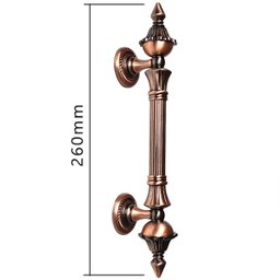 Puxador Duplo Classic 260mm Cobre Antigo Porta Pivotante Correr Passagem Madeira Vidro Rústico - 7