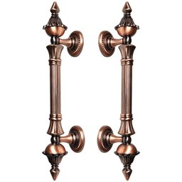 Puxador Duplo Classic 260mm Cobre Antigo Porta Pivotante Correr Passagem Madeira Vidro Rústico - 1