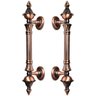Puxador Duplo Classic 260mm Cobre Antigo Porta Pivotante Correr Passagem Madeira Vidro Rústico - 1