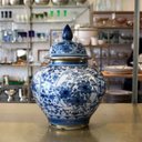 Ver imagem 2 de Pote em Cerâmica Decorativo Azul e Branco Floral
