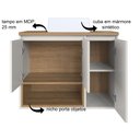 Ver imagem 5 de Gabinete de Banheiro Suspenso 80cm Cecília com 03 Portas e 01 Nicho Mel/arenas com Cuba Branca