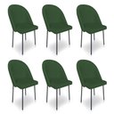 Ver imagem 1 de Kit 6 Cadeiras Poltrona de Jantar Ariel Suede Verde Pés de Ferro Preto - Pallazio