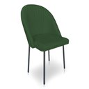 Ver imagem 3 de Kit 6 Cadeiras Poltrona de Jantar Ariel Suede Verde Pés de Ferro Preto - Pallazio
