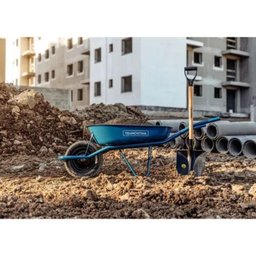 Carrinho de Mão Tramontina Caçamba Rasa Metálica Braço Metálico e Pneu com Câmara Azul 50l - 3
