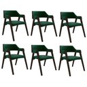 Ver imagem 1 de Kit 6 Cadeiras Sala de Jantar e Jogos Carteados Madeira Maciça Poker Veludo Verde/capuccino G42 - Gr