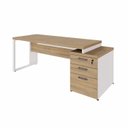 Ver imagem 4 de Mesa Escritório Extensível 170cm a 192cm 3 Gav. Pé Metal F5 